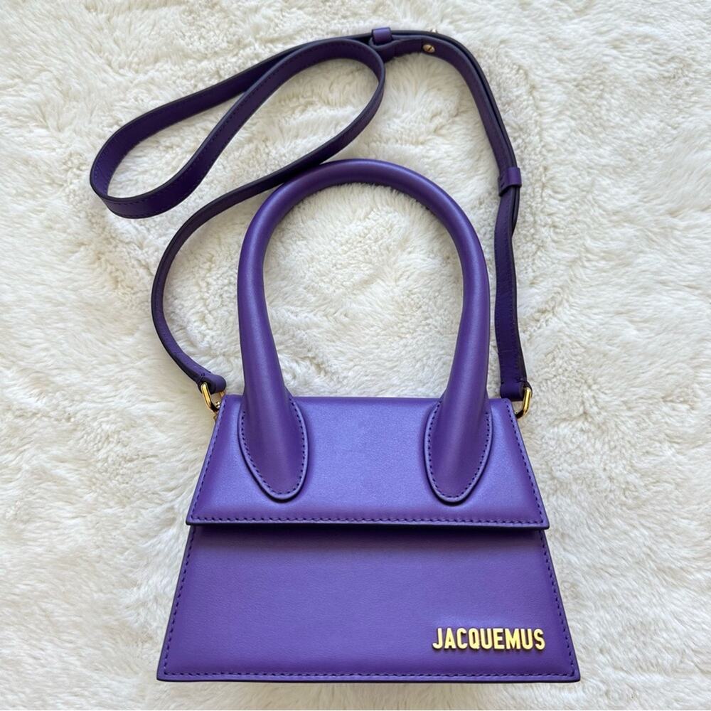 NEW!! Jacquemus Le Chequito Moyen purple bag Retail 910$